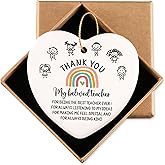 Thank You Gifts for Teacher Women Christmas Ornaments Keepsake Sign Heart Appreciation Graduation Retirement Birthday End of Year Teacher Best Teacher Ever Gift for New Teachers Mentors