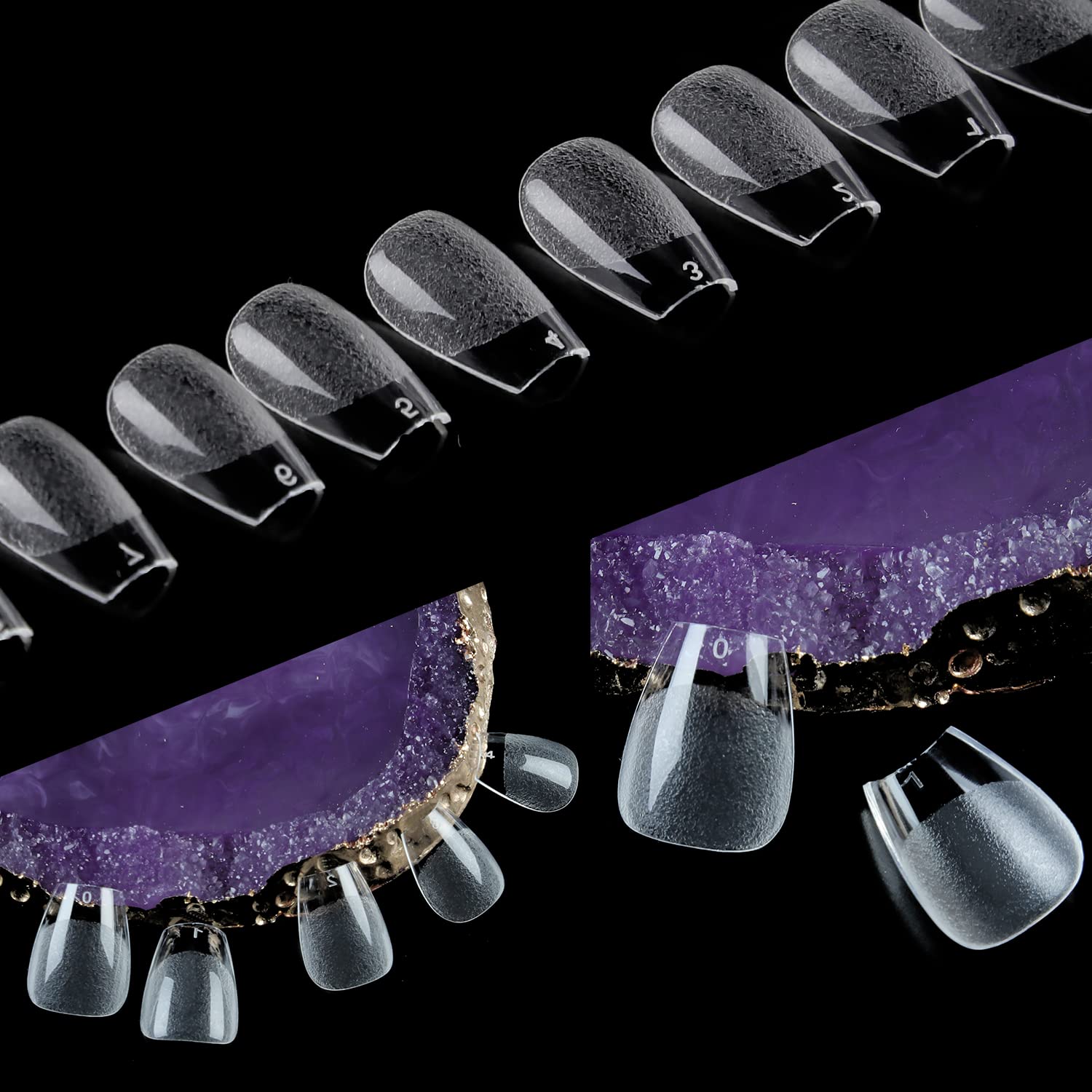 UNA GELLA Extra Short Coffin Nails XS 216pcs Pre-shape Press on Nails Extra Short Coffin Gel TipsFull Cover Acrylic Fake False Nails Extension 12 Sizes Gelly Tips - Image 5