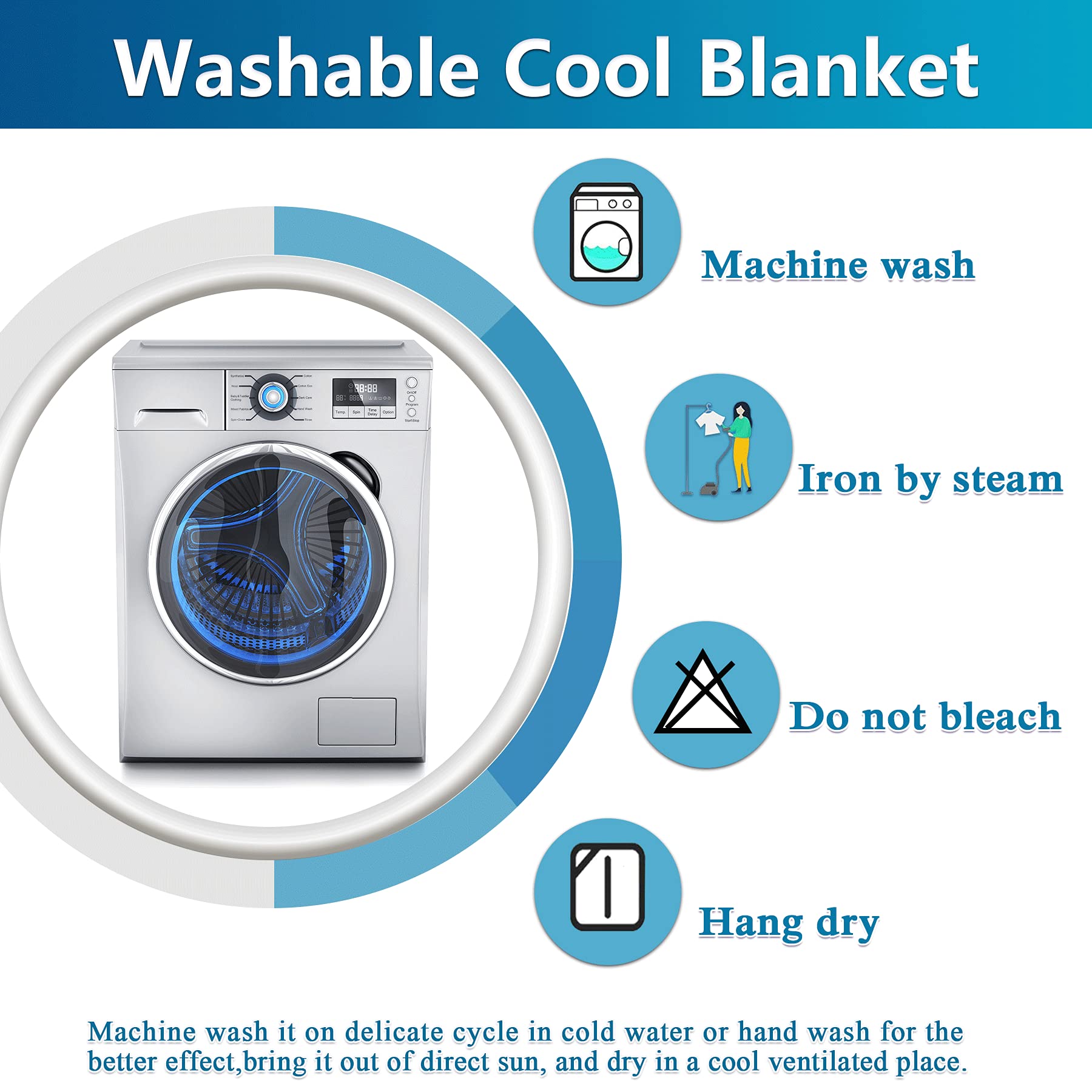 KPBLIS Cooling Thin Bamboo Blankets for Hot Sleepers, Extra Cool Throw