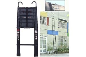 AUTOFATHER 6.2m (20.3FT) Telescopic Ladder Foldable Aluminum Telescoping Extension Ladder with Detachable Hook, Safe & Compact 330lb Load Capacity EN131 Certificate for Home Office Outdoor