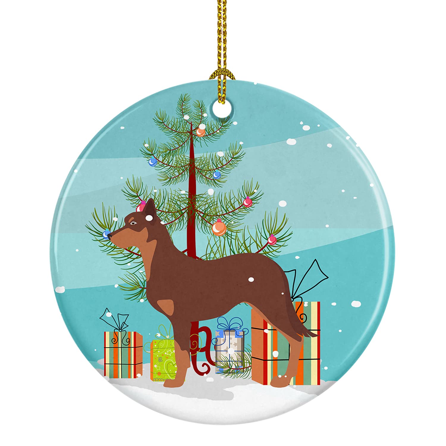 Caroline's Treasures Australian Kelpie Dog Merry Christmas Tree Ceramic Ornament