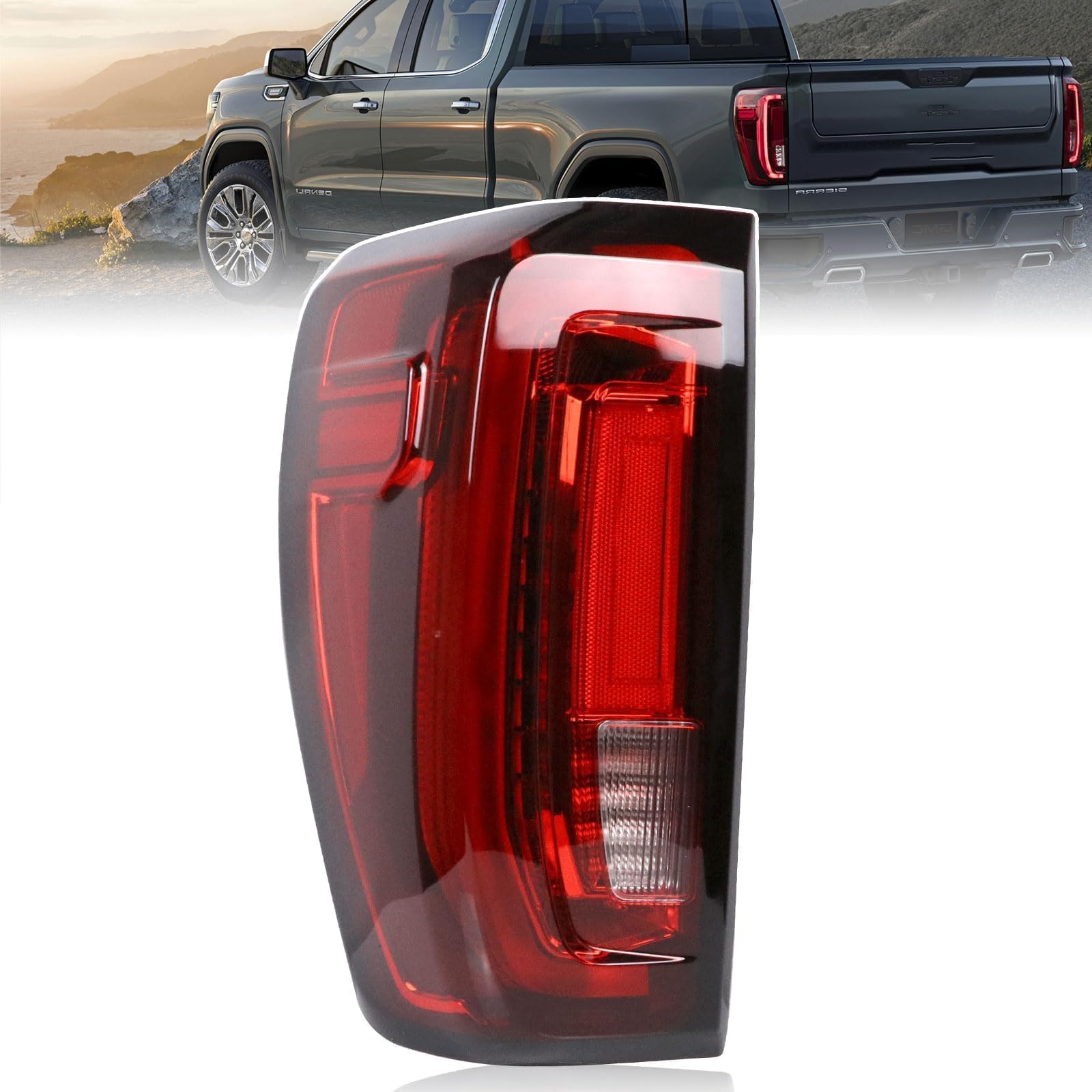 Photo 1 of Lochnchn LED Tail Light Assembly Compatible with 2019-2024 GMC Sierra 1500/2500HD/3500HD,Left Driver Side Taillights Rear Lamp with Signature Brake Light Replace# 84565921 GM2800310