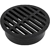 NDS 11, 4 in. Round Grate Drain Cover, Connects to 4 Inch Drain Pipes & Fittings, for Small Lawns, Landscaping and Patios, Bl