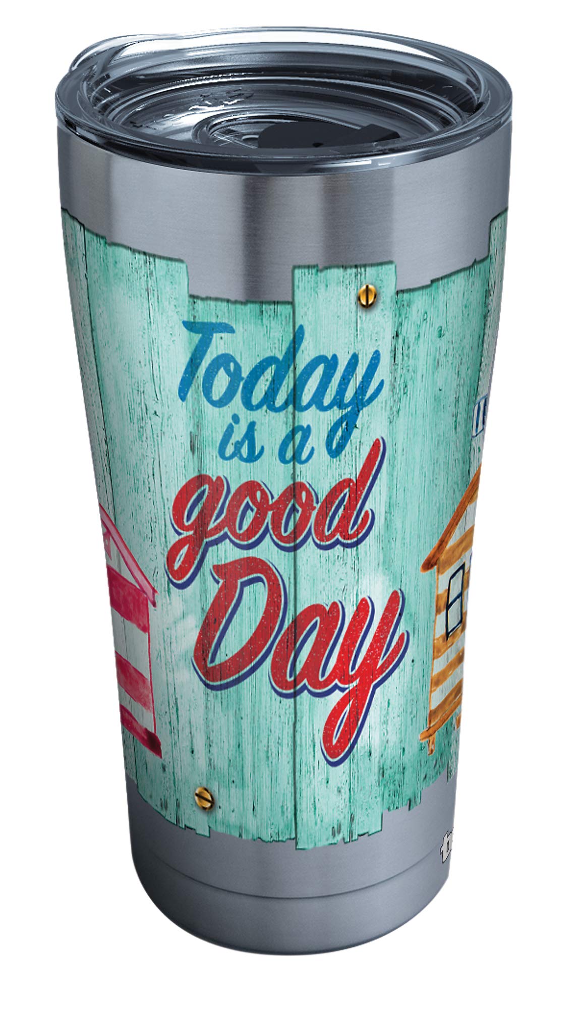 Tervis 1316697 A Good Day Cabanas Stainless Steel Insulated Tumbler with Lid, 20 Fluid_Ounces, Silver