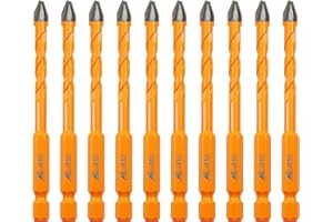 EXFEIN Tile Drill Bits 6mm 10pcs Carbide Drill Bitsfor Drilling Ceramic Porcelain Tile Marble Granite Masonry