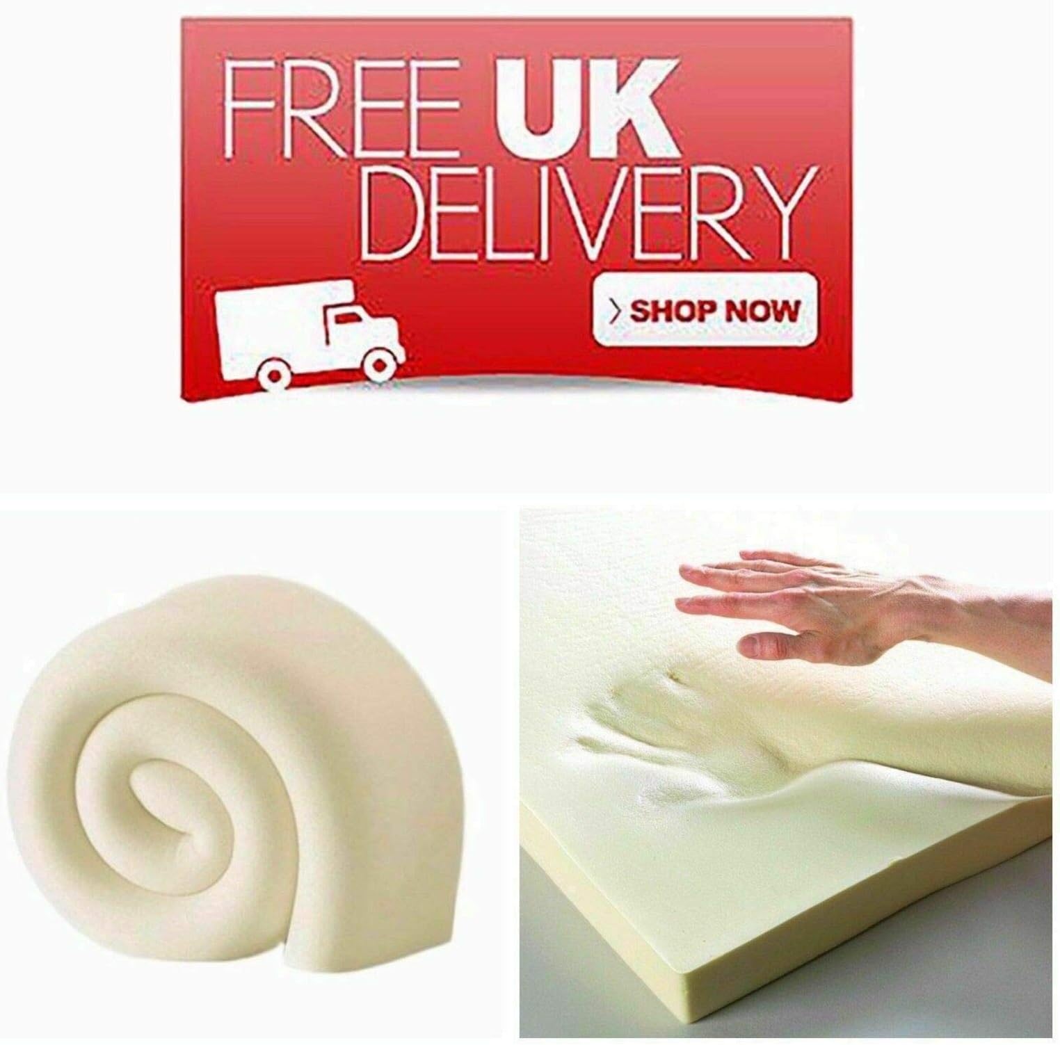 Orthopaedic Hypoallergenic Memory Foam Mattress Toppers | Available In All Standard UK In 1", 2", 3", 4" Thicknesses (King 1")
