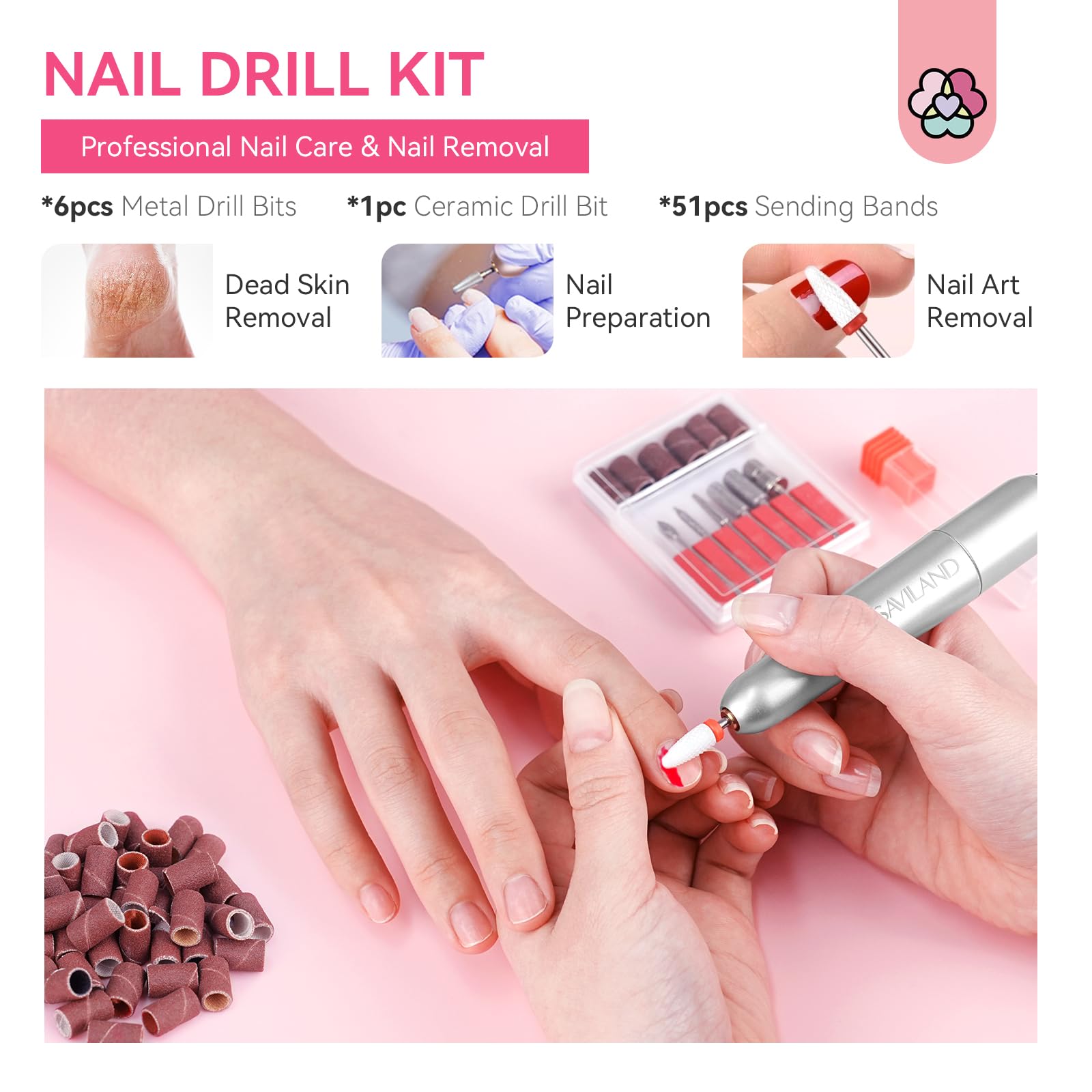 SAVILAND Acrylic Nail Kit with Drill: Professional Nail Kit Acrylic Set for Beginners with Everything Gel Polish U V Light Decorations for Home Salon Gift Set - Image 5