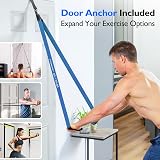 FitBeast Resistance Bands Set 5 Levels 170 lbs with Door Anchor view 6