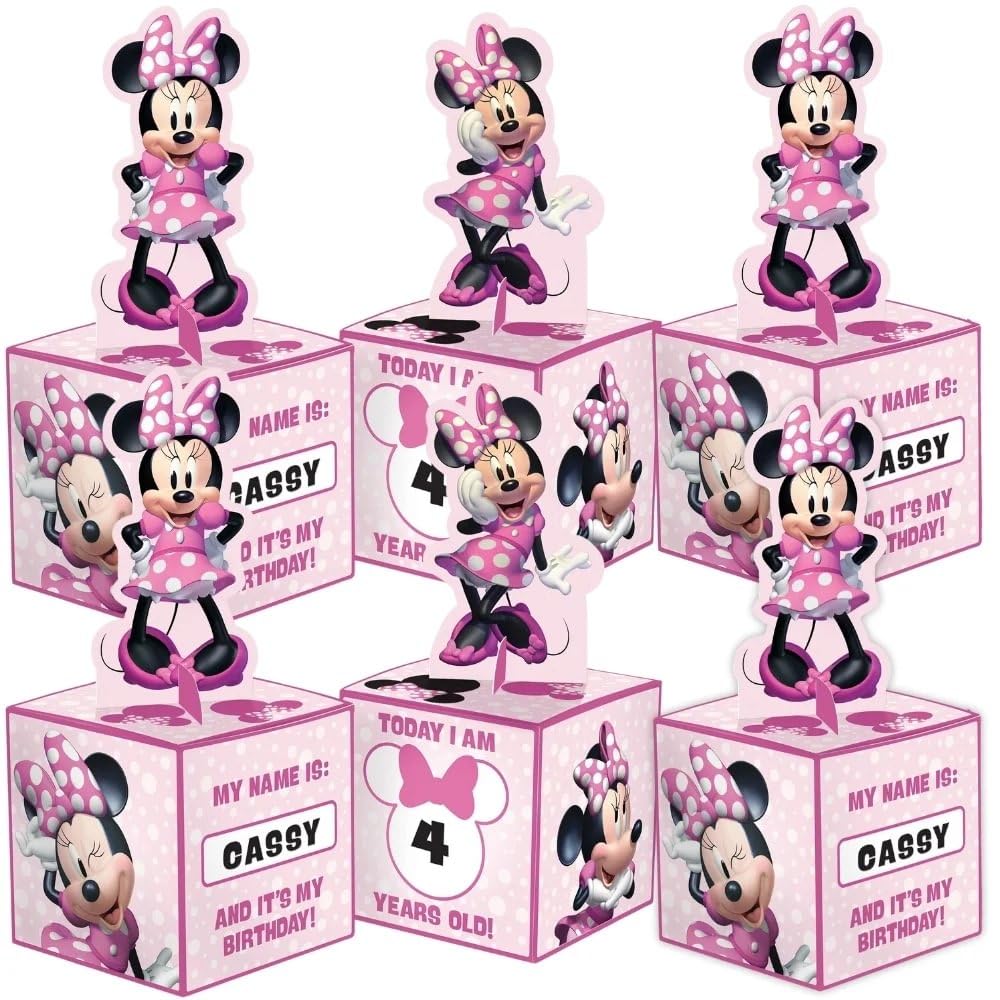 Photo 1 of amscan Minnie Mouse Party Table Centerpiece- 8" | Pink | Pack of 6