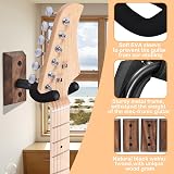 MOREYES Guitar Wall Mount 4 Pack Black Walnut Hangers with Adjustable Soft Yoke view 5
