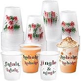 Jingmore 48 Pcs Christmas Plastic Cups 12oz Frosted Xmas Disposable Cups Red Green for Drinking Christmas Winter Holiday Theme Home Party Supply Decoration Coffee Wine Beverage Soda Juice Drink