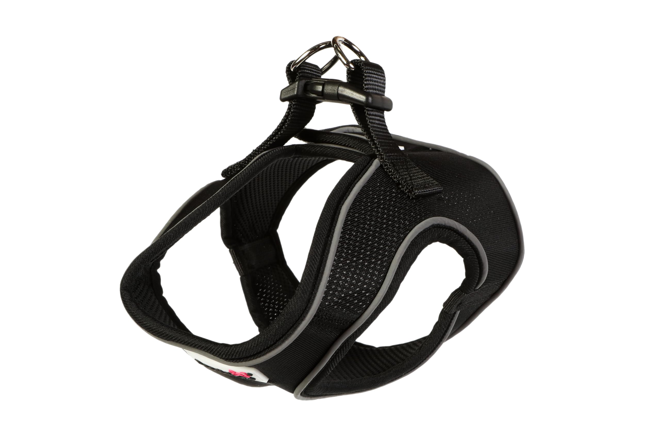 Doodlebone – Snappy Harness Dog Harness – Easy Step In Vest Style Harness, No Over Head Fit, Reflective & Machine Washable for Puppies and Small Dogs – Size 2, 41-46cm - Coal
