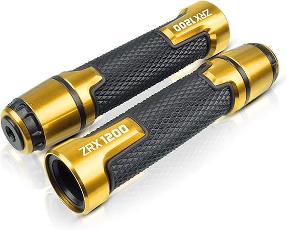 Amazon バイク用グリップバー エンド ために カワサキ Zrx10 R Zrx10r モーターサイクルハンドルバー ハンドルグリップエンドバイクバイクハンドハンドルバーグリップエンド ハンドルバーエンド 色 ゴールド ハンドルバーエンド 車 バイク