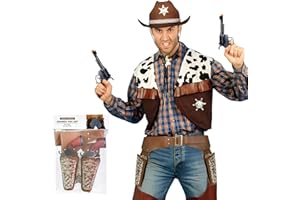 GAGIFT WORLD Cowboy Toys Gun and Western Holster Set for Adults, Toy Revolver and Adjustable Belt Halloween Costume Accessory for Men and Women