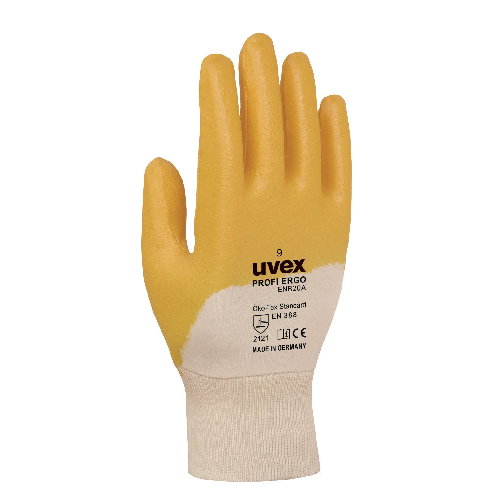Uvex 60148 10 Profi Ergo ENB20 Safety Glove, Size: 10, White, Orange