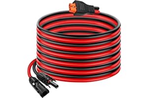 BEHAUNTY 10AWG Tinned Copper Wire XT60i to Solar Panel Connector Extension Cable 20FT – Heavy-Duty Solar to XT60i Cable for RC Batteries, Drones, Solar Power Systems, and Renewable Energy Applications