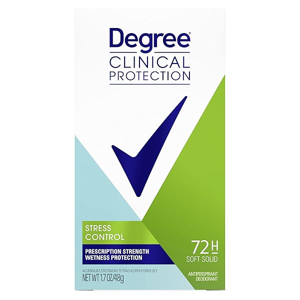 DEGREE CLINICAL PROTECTION ANTIPERSPIRANT DEODORANT 72-HOUR SWEAT & ODOR PROTECTION STRESS CONTROL ANTIPERSPIRANT FOR WOMEN 1.7 OZ