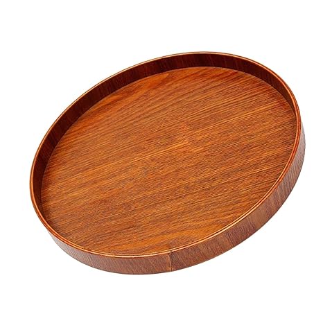 MagiDeal Holzteller Rund Rustikal Ø 21 24 27 30 CM - aus Holz - Braun, 30x2cm