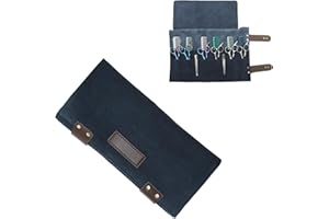 VOCOSTE Barber Scissors Bag Roll Up, Durable & Foldable Salons Tool Pouch with Multi-Pockets, Hair Scissor Shears Cases for Hair Stylists, Blue