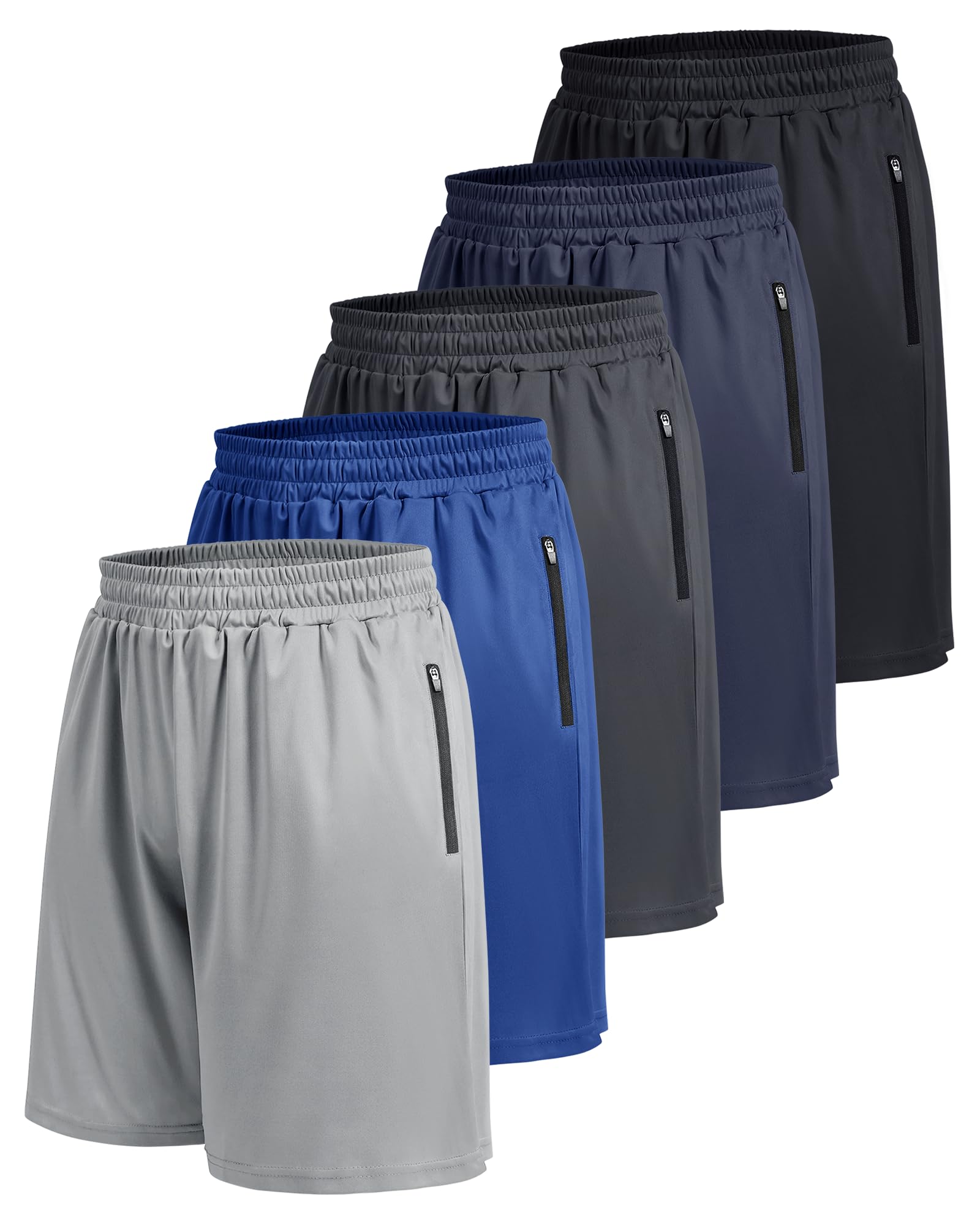BOOJO 5 Pack Athletic Basketball Mens Shorts with