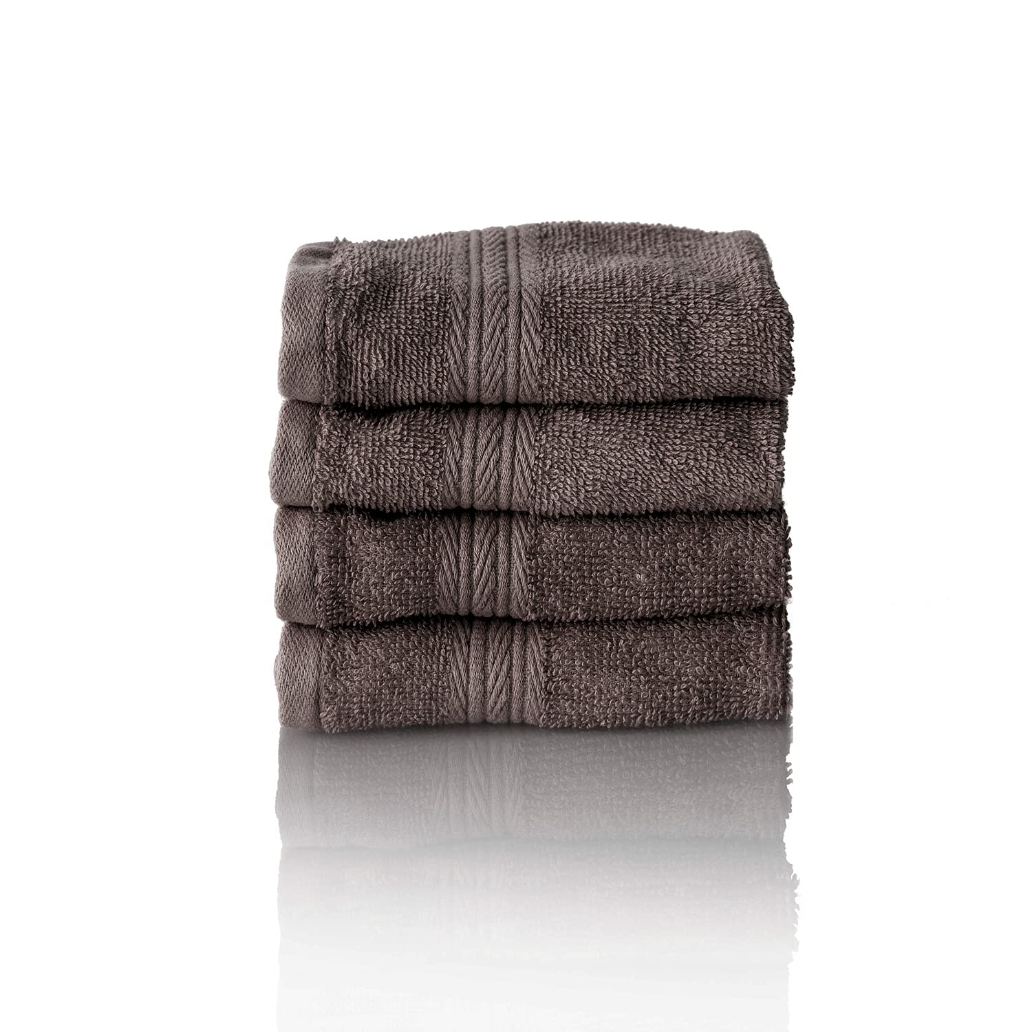 ALCLEAR set of terry hand towels, range of soft and highly absorbent towels, OEKOTEX 100 certified, 5 colours & 5 sizes, colour: ANTHRACITE, 4 x guest towels 30 x 50 cm