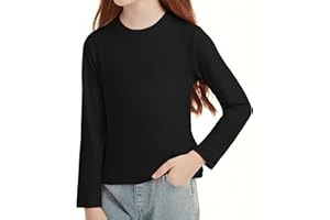 STYDAZZ Girls Long Sleeve T-Shirts Soft Basic Crewneck Tees for Kids Everyday Comfort Casual Tops 4-14 Years