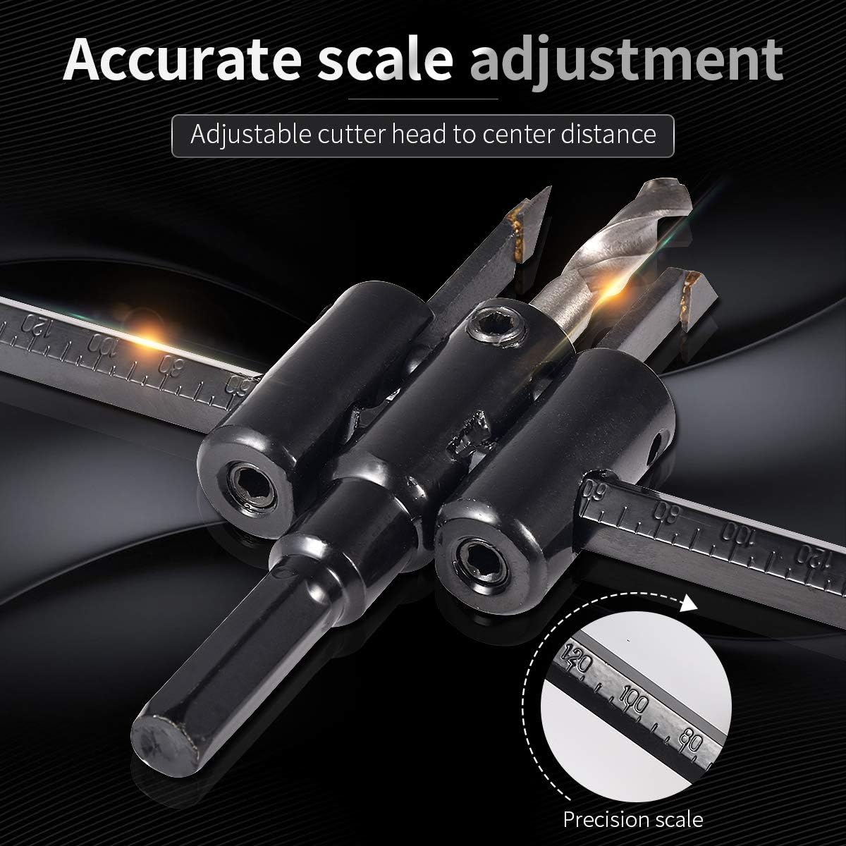 KATUR Adjustable Hole Saw Circle Hole Cutter Drill Bit Kit 30mm to 200mm, Heavy Duty Wood Drywall Drill Bit Saw Round Cutting - Image 5