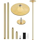 Yaheetech 45mm Portable Spinning Static Dance Pole for Home Fitness, 7-9 ft | Sturdy plated steel holds up to 500 lbs, installs on your ceiling with no drilling, and supports beginner home pole workouts.