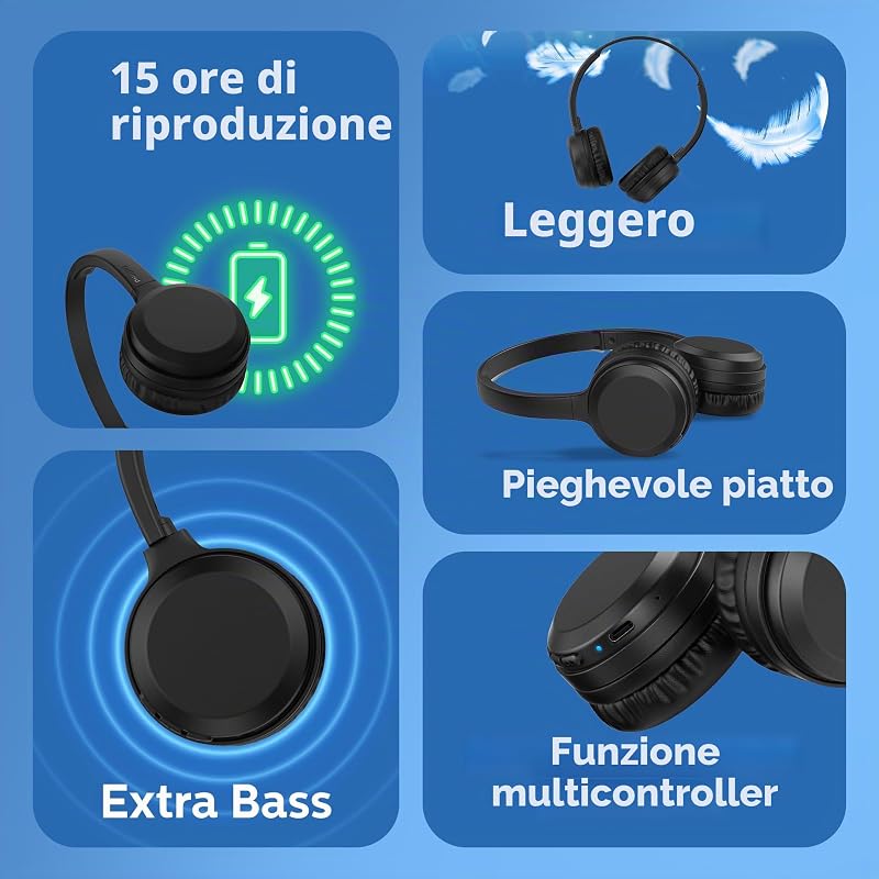Cuffie con Bluetooth TAH1108BK - Nero