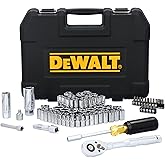 DEWALT Mechanics Tool Set, 84 Piece SAE/Metric Set with Low Profile 72-tooth Ratchet,1/4 Inch Drive (DWMT45424)