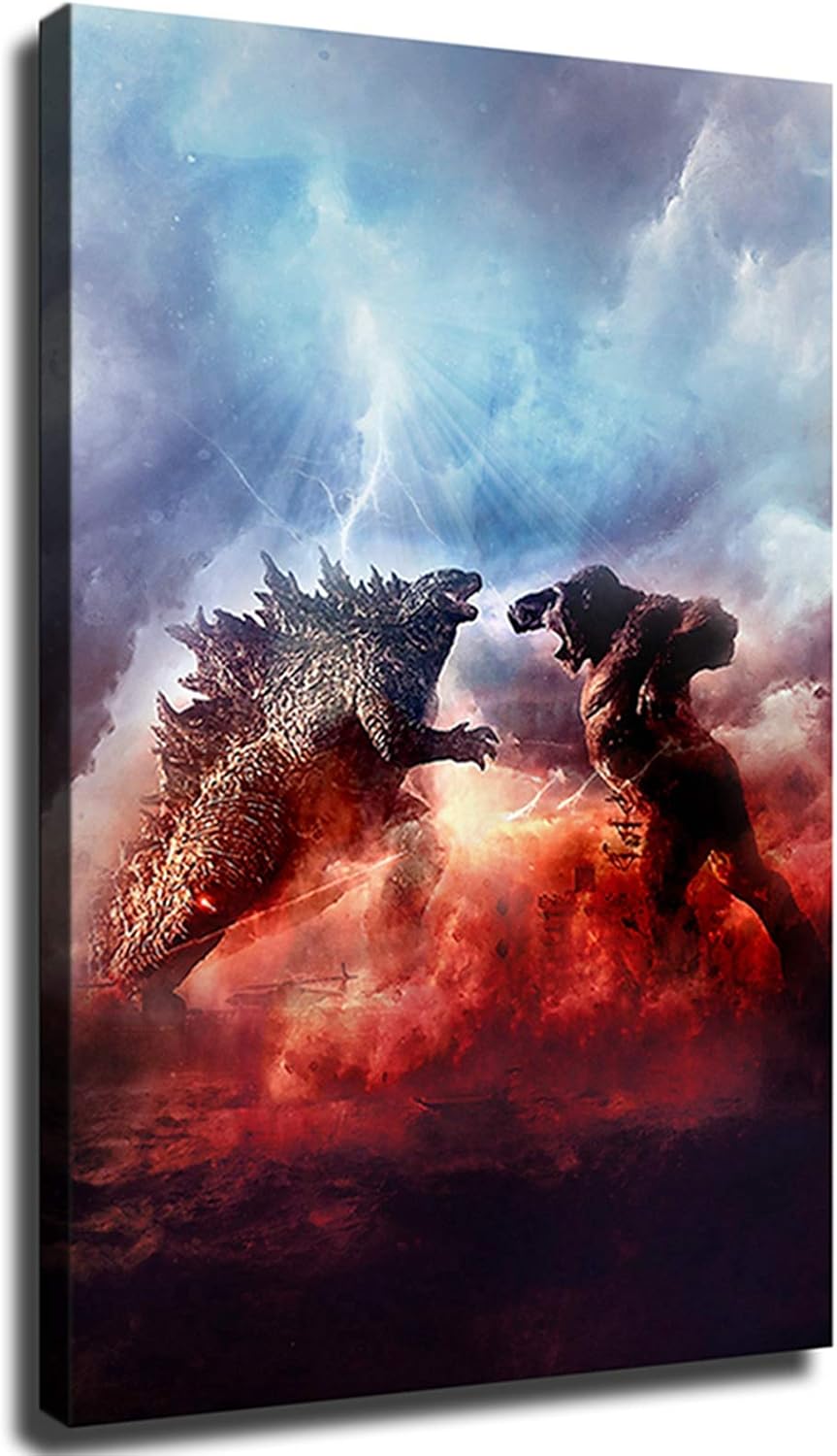 Godzilla Vs King Kong Poster 24 X 36 Movie Poster HD Canvas Print Home Decoration Wall Art (24x36inch,No Frame)