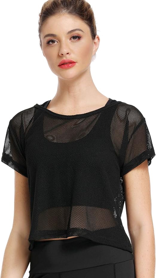 fishnet short sleeve top