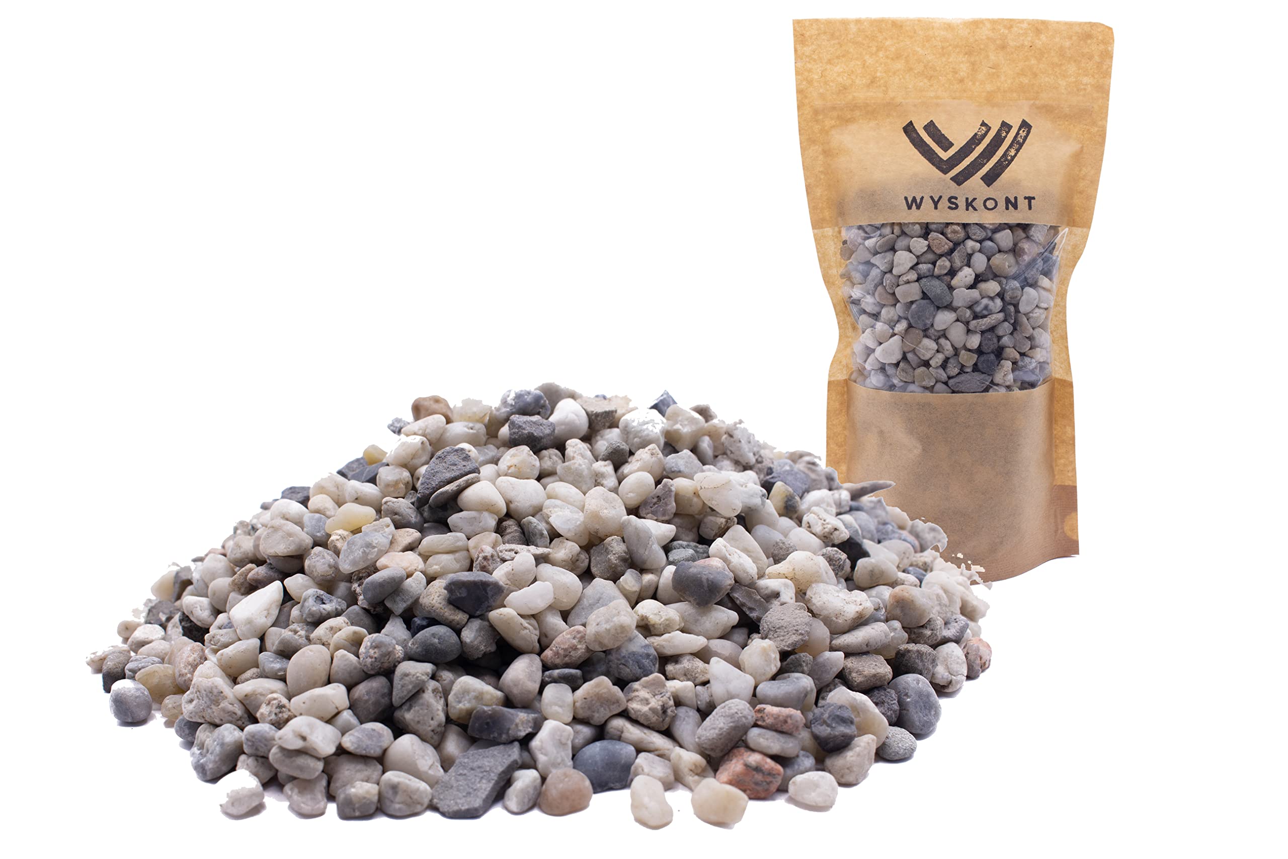 WYSKONT Aquarium Gravel - Aquarium Sand 2kg- Aquarium Deco - Pebbles - Ornamental Gravel - River Gravel - Deco Sand - Pebbles Garden - Aquarium Substrate - Terrarium Sand - Aquarium Sand 4-8mm