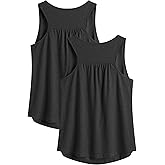 PINSPARK Workout Tops for Women Racerback Tank Tops Sleeveless Athletic Running Shirts Lightweight Yoga Gym Tank,2 Pack S-3XL