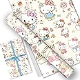 EYQQM Pack of 5 Gift Wrapping Paper 20" x 30" Kraft Paper Wrapping Paper Sheets Pack for Kids Birthday, Party Storage Festive Decoration (Cream Party)