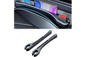 STIFFOUR Car Seat Gap Filler - Car seat Gap Organizer with Storage Function for Cell Phone, Money, Keys, Bank Card - Black Set 2 Universal