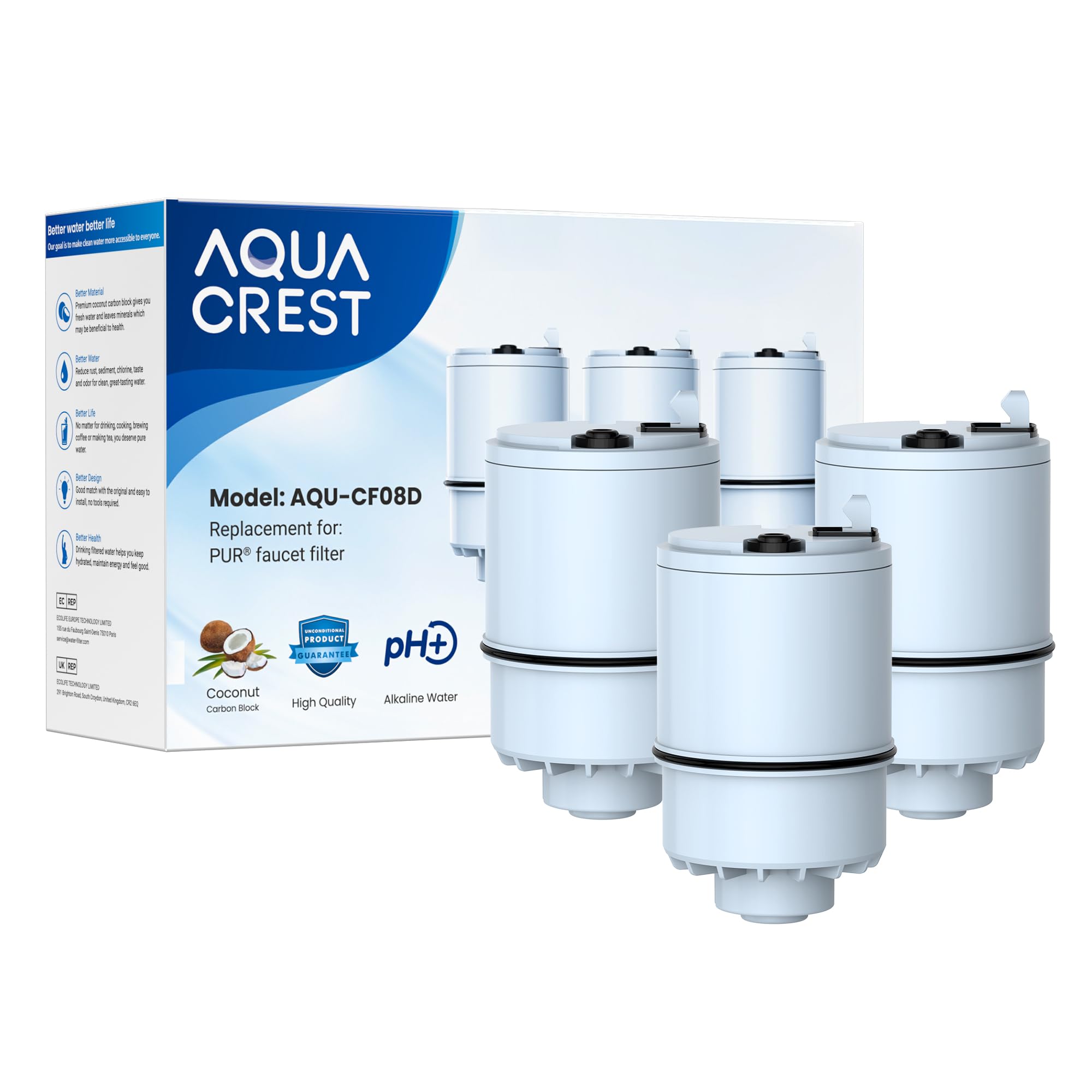 Photo 1 of [Alkaline] 3 Pack Filter Replacement for All PUR®, PUR®PLUS Faucet Filtration Systems, Pur® RF-9999® Faucet Water Filter, NSF Certified, AQUA CREST