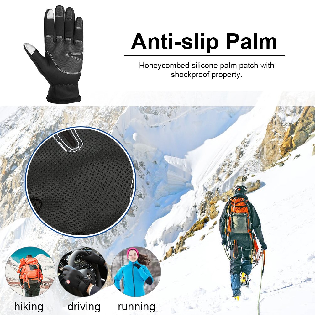 Vbiger Winterhandschuhe Fahrradhandschuhe Touchscreen Handschuhe Anti-Rutsch Fahrradhandschuhe für Klettern Laufen Wandern Autofahren Outdoor Winddicht Warm Arbeitshandschuhe für Damen und Herren