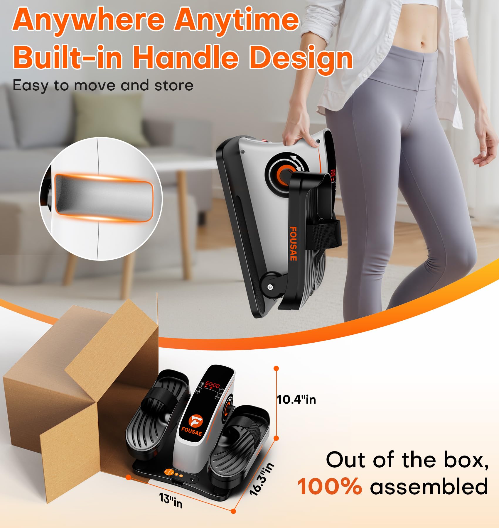 Under Desk Elliptical Machine, Ellipse Leg Exerciser with 15 Adjustable Speeds, Electric Seated Pedal Exerciser Leg Exerciser While Sitting for Seniors with LED Monitor Touch Remote Controls for Home