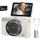 IKUCAM 4K Digital Camera for Photography 64MP with Autofocus &amp; 16X Zoom, 3" 180&deg; Flip Screen, 1500mAh High-Capacity Battery &amp; 32GB Card- Compact WiFi Vlogging Camera for Beginners, Teens &amp; Travel
