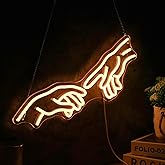 Hands Of God Neon Sign, Gesture Neon Sign For Wall Decor, Adjustable Switch, Usb Powered Light Up Neon Lights For Bedroom, Ho