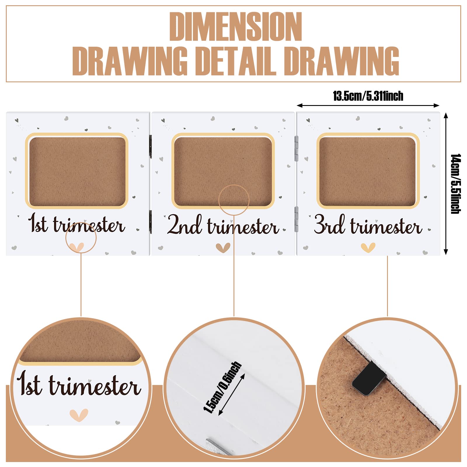 Amyhill Triple Ultrasound Picture Frames, Baby Sonogram Photo Frame Pregnancy Ultrasound Keepsake Frame, Gift for Expecting Parents, Baby Shower Nursery Decor, White