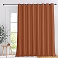 NICETOWN Patio Door Curtain for Bedroom Darkening, Grommet Light & Heat Blocking Room Divider Curtain Panel Window Drape for Patio/Living Room, Burnt Orange, W120 x L108, 1 Panel