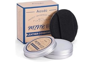 Aosdc Mink Oil Leather Conditioner Cleaner for Leather Boots, Mink Oil Kit 3.52 Oz with Sponge, All-Natural Waterproof Soften and Restore Shoes, Jackets, Hats, Baseball Gloves, Saddles and Harnesses