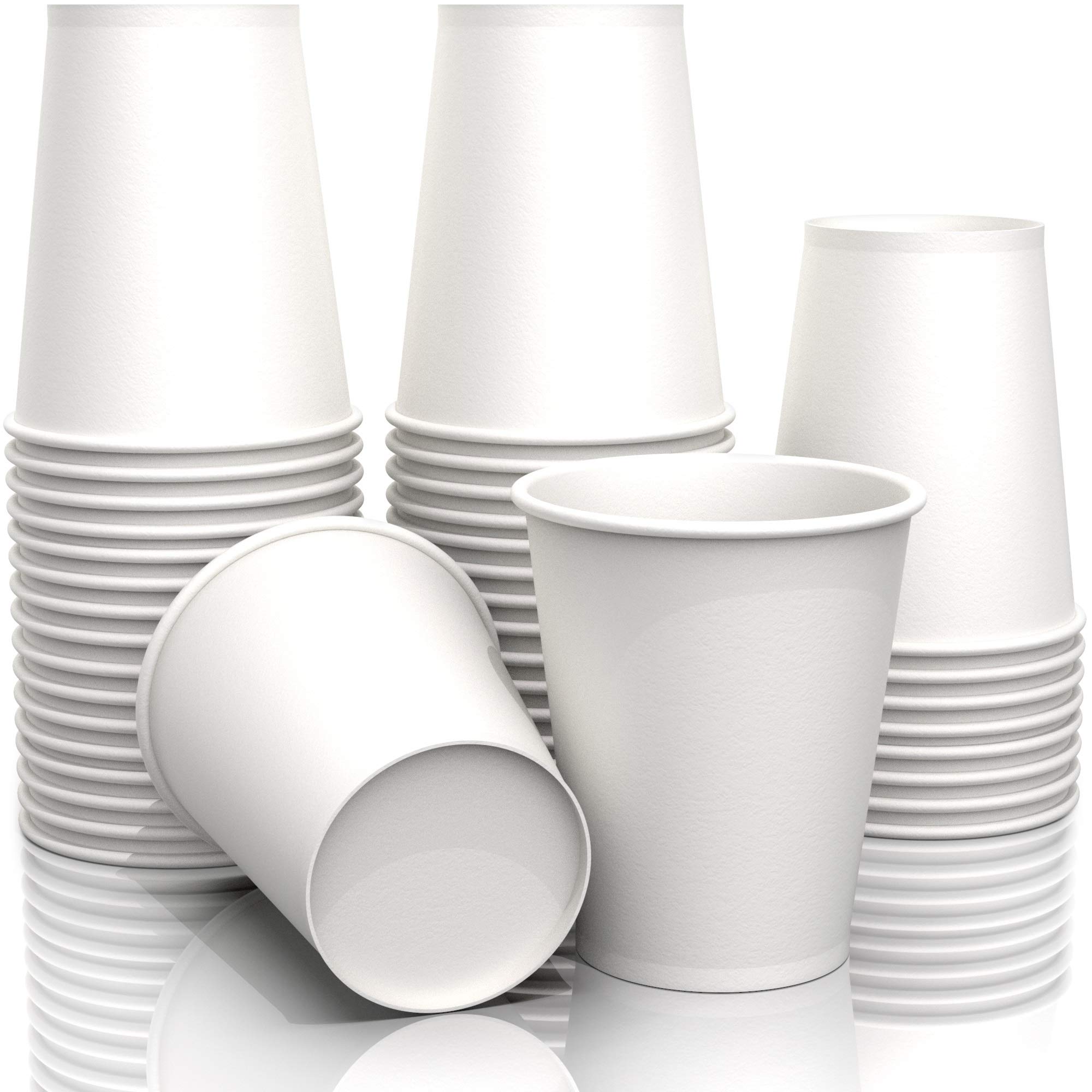 50-Pack 9 oz Paper Cups - White Disposable Christmas Drinks Cups | Durable & Heat-Resistant Leak-Proof Design | Coffee Cups for Tea, Hot & Сold Beverages | Holiday Drinkware for Parties & Gatherings