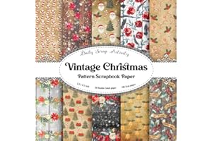 Vintage Christmas Pattern Scrapbook Paper: Antique Christmas Scrapbooking Paper, Junk Journal, Double Sided Decorative Craft 