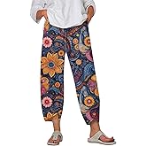 MARSVOVO Women’s Pants Comfy Loose Wide Leg Trousers High Waisted Split Business Beach Slacks with Pockets
