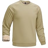 Cavva Mens Sweatshirt Sherpa Lined Long Sleeve Shirts Warm Thick Fleece Crewneck Pullover Thermal Tops Winter