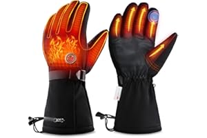 VELAZZIO Heated Gloves, Rechargeable 4800mAh Electric Heating Ski Gloves for Men Women, Winter Warm Battery Thermal Gloves for Skiing Hunting Fishing Snowboarding Hiking Camping Raynaud