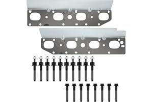 Datanly Exhaust Manifold Gasket Set with Bolts and Studs Exhaust Manifold Hardware Gasket Kit Compatible with Ram 5.7l with Bolt Studsv8 2009-2020 1500 2500 3500 Engines(Complete Left + Right)